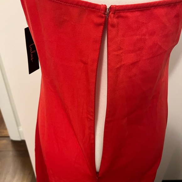 GORGEOUS MAXI RED DRESS GOWN - V CUT - STRAPS - Picture 7 of 8